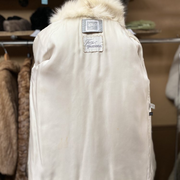 Saga Fox Blue Fox Jacket with Statement Collar, Size S