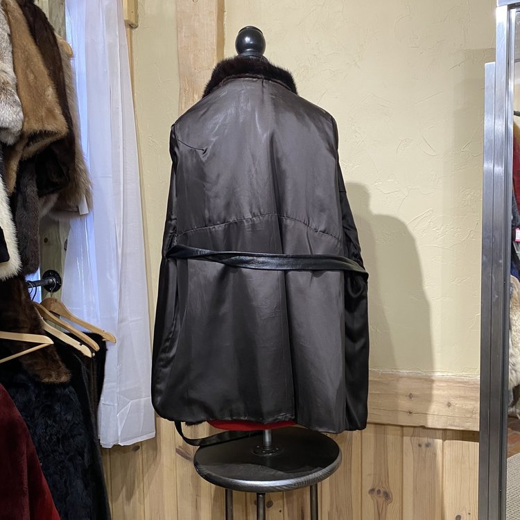 Mink and Leather Stroller, Size XL