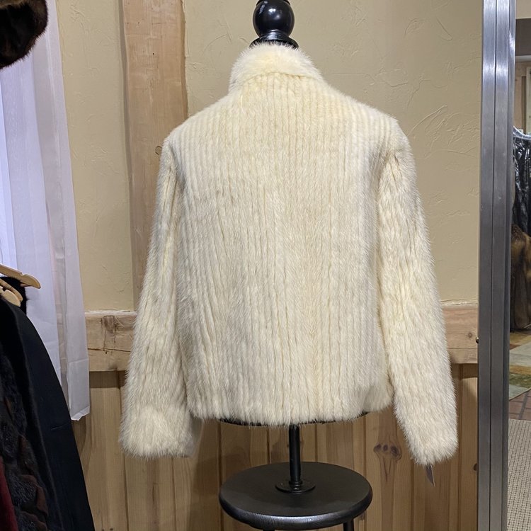 Saga Mink Ivory Corded Mink, Size XL