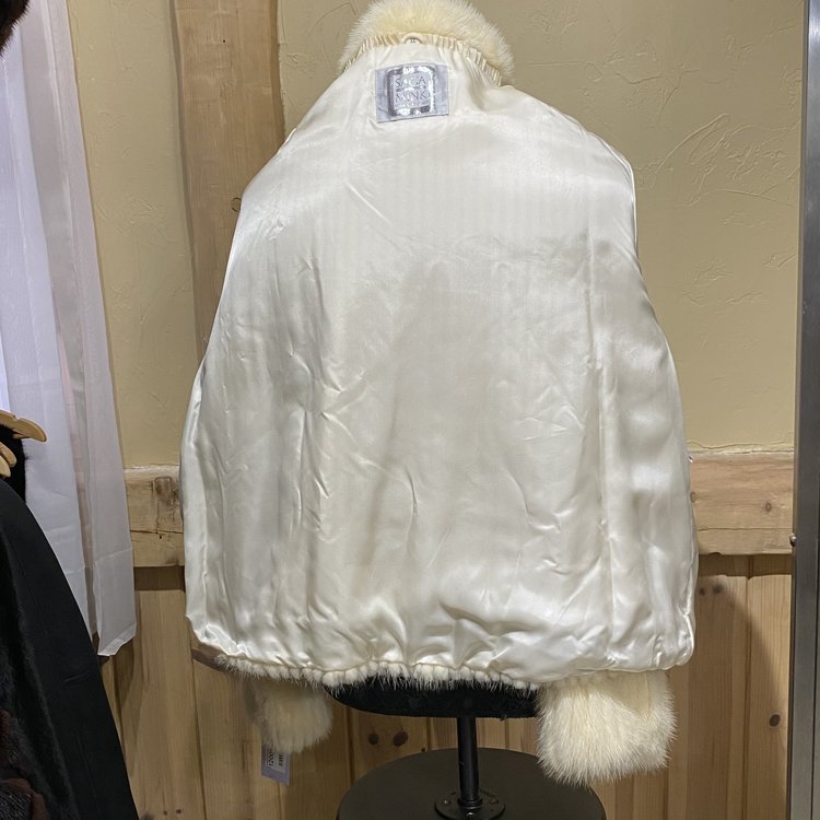 Saga Mink Ivory Corded Mink, Size XL