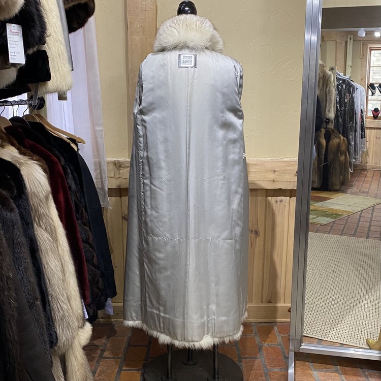 Saga Fox Blue Fox Full Length Coat, Size S