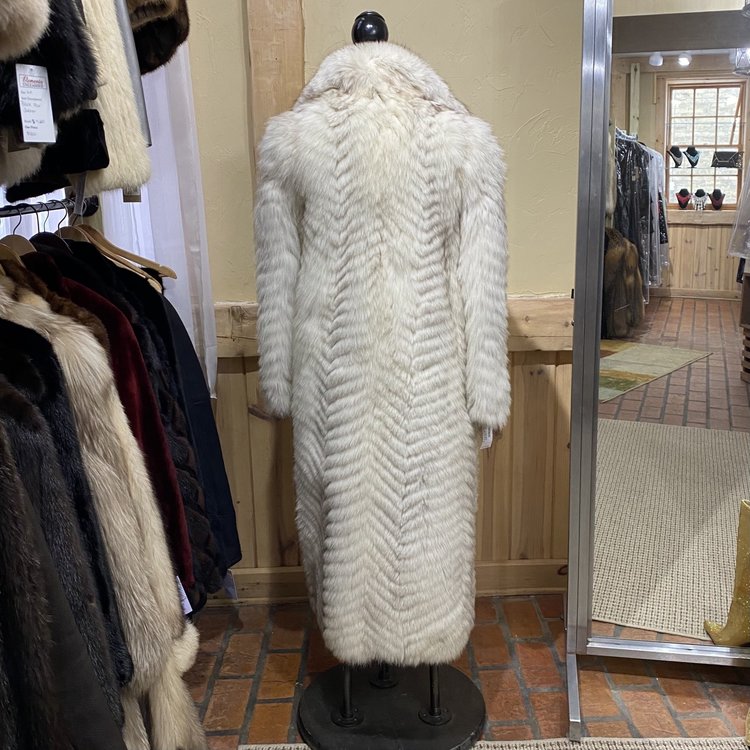 Saga Fox Blue Fox Full Length Coat, Size S