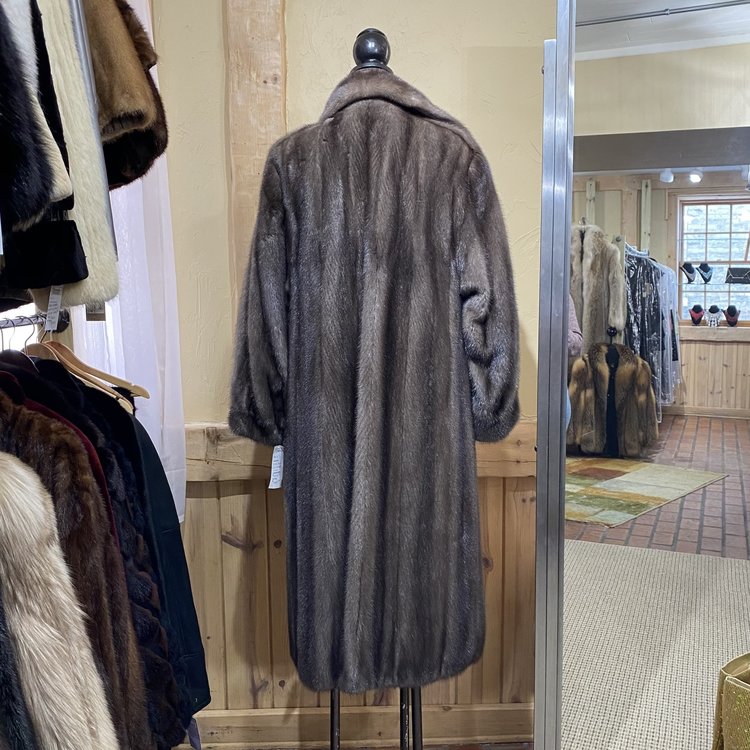 Blue Iris Mink Full Length Coat, Size M