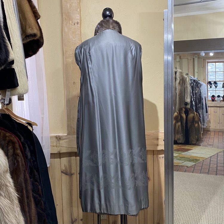 Blue Iris Mink Full Length Coat, Size M