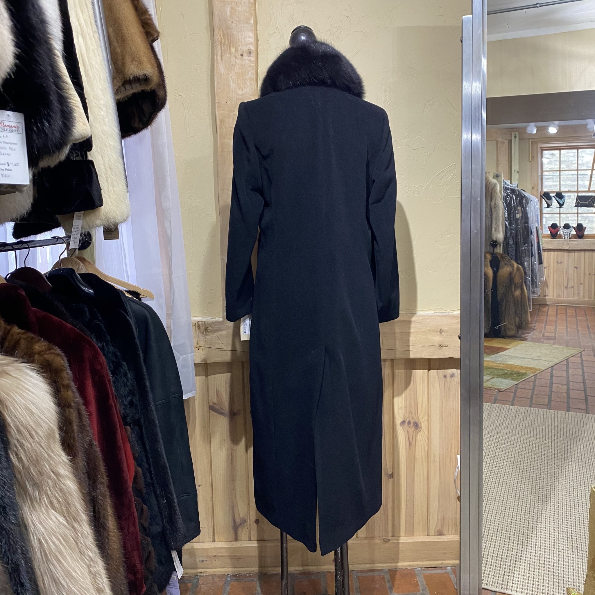 black lambswool coat