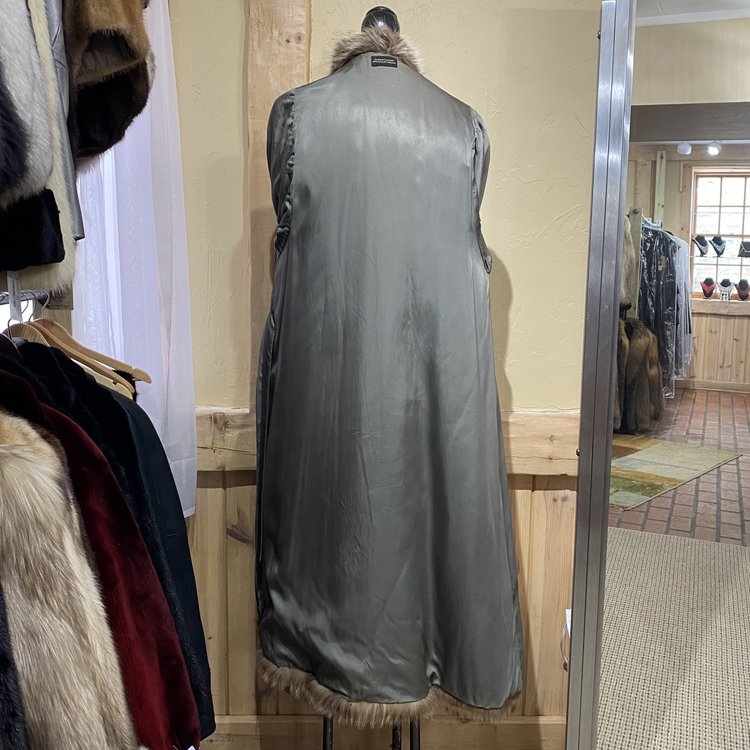 Made in Canada Raccoon Full Length Coat, Size L