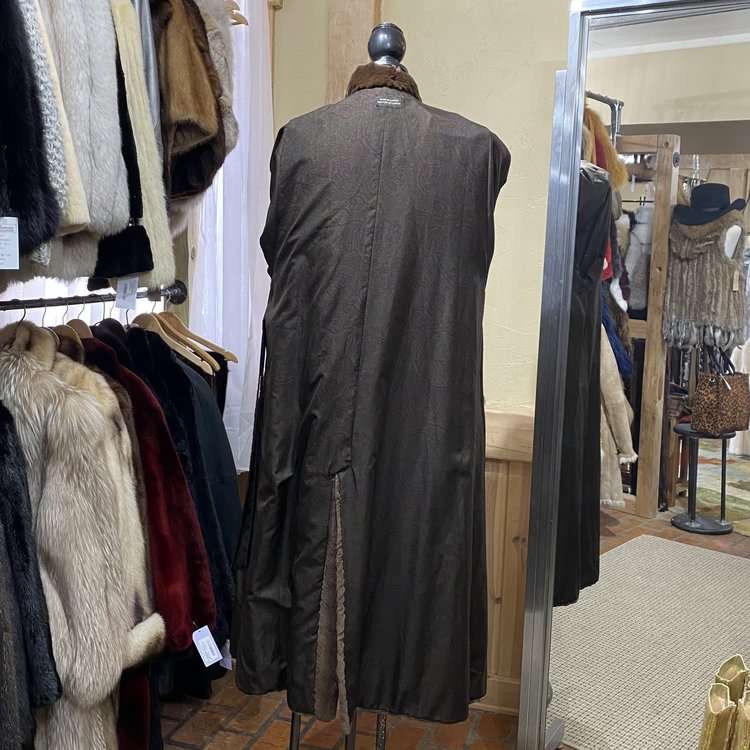 Made in Canada Sheared Ranch Mink Trench Style Coat, Size L