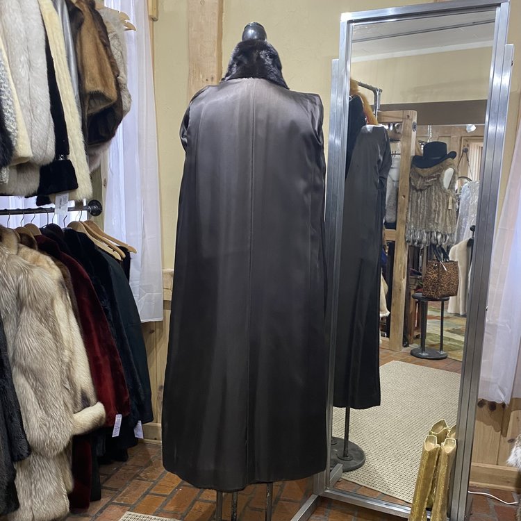 Dark Ranch Mink Full Length Coat, Size S/M