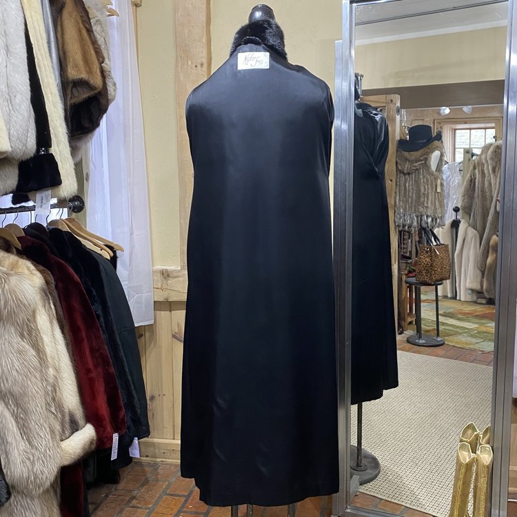 Nigbor Furs Natural Black Mink Full Length Coat, Size L