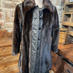 Dark Ranch Mink and Leather Jacket, Size M