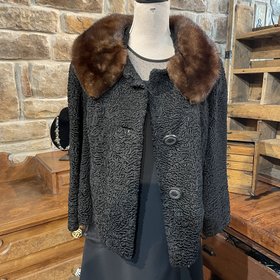 Persian Lamb with Mink Collar, Size M