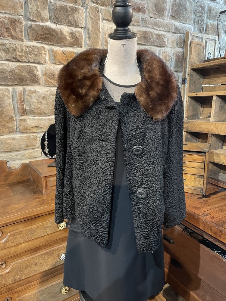 Persian Lamb with Mink Collar, Size M