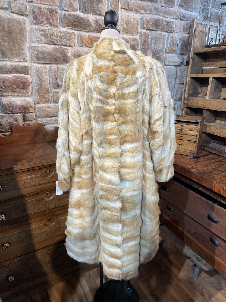 Golden Isle Fox Section Long Coat, Size M