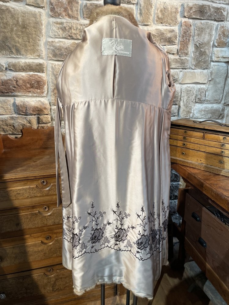 Autumn Haze Mink Coat with Leather Belt, Size M