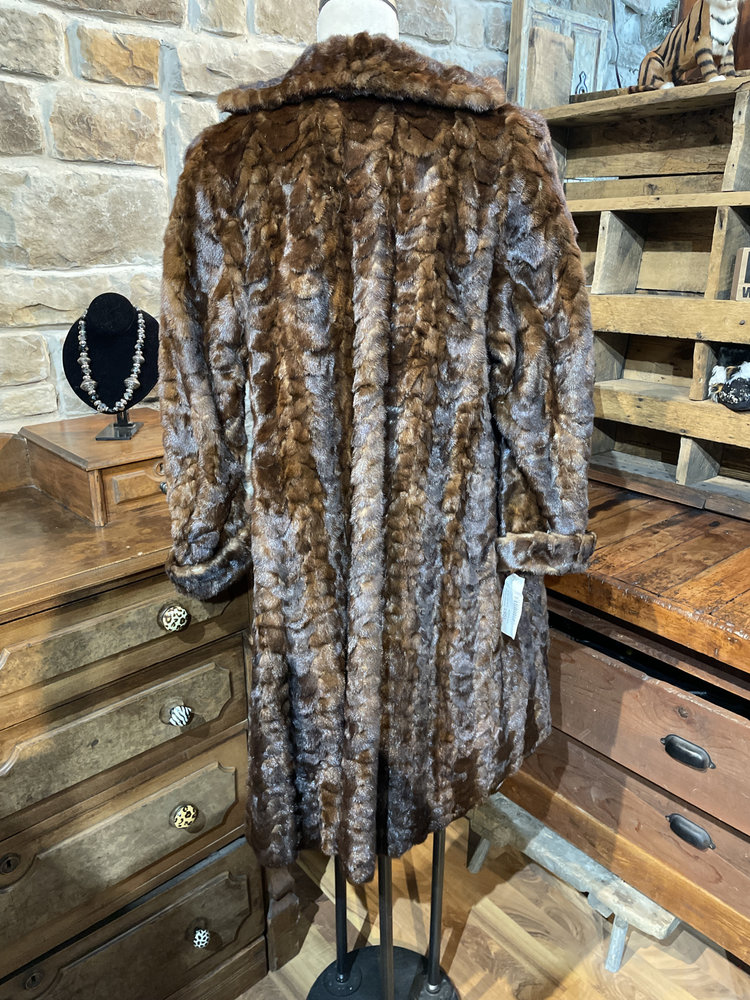 Ranch Mink Sections Swing Coat, Size M