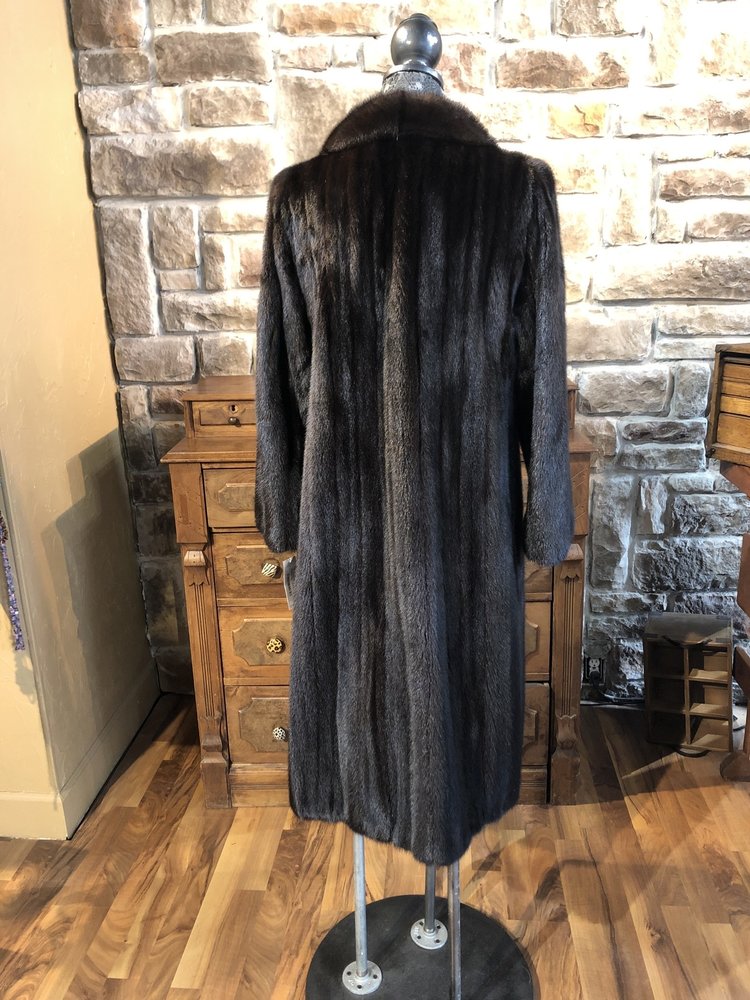 Dark Ranch Mink Full Length Coat, Size 3XL