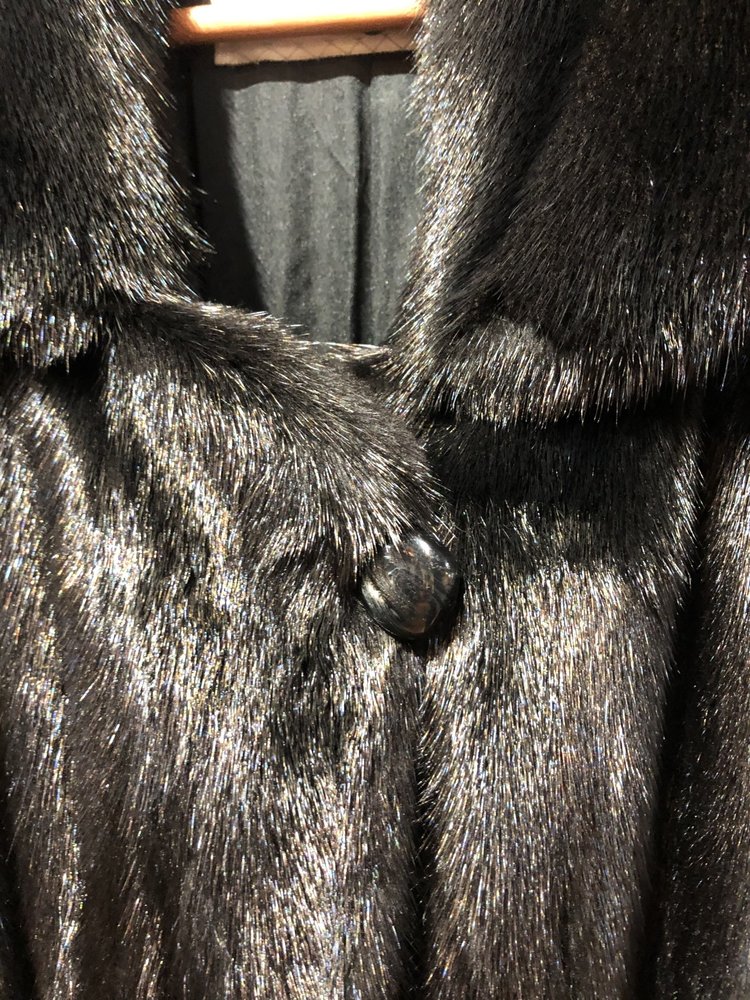 Black Dyed Ranch Mink Full Length Coat, Size M