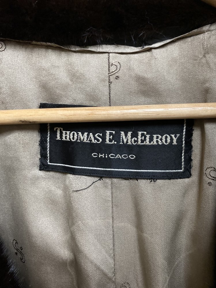 Thomas E. McElroy Dark Ranch Mink with Cape Collar, Size M