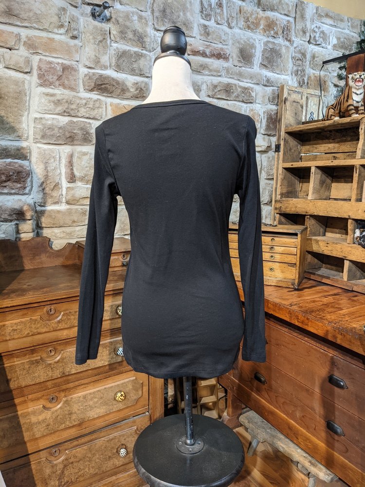 Vocal Apparel Black Lace-Up Long Sleeve Top