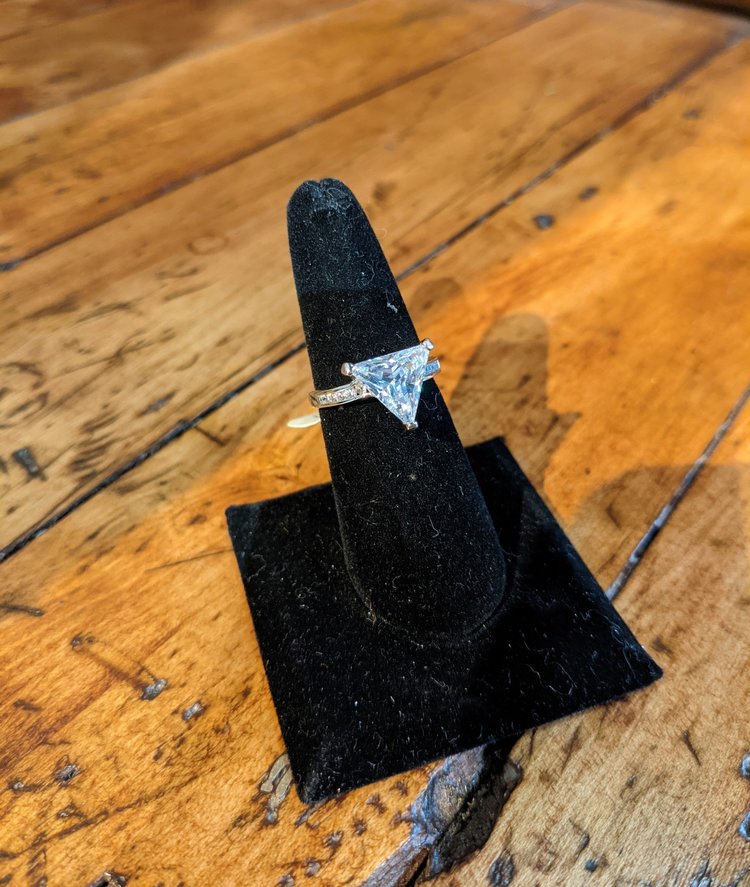 Trillion Cut CZ Ring - Size 7