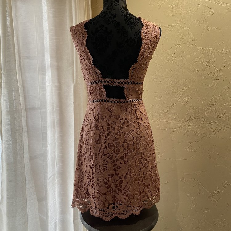 J.O.A Pink Crocheted Dress, Size L