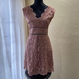 J.O.A Pink Crocheted Dress, Size L