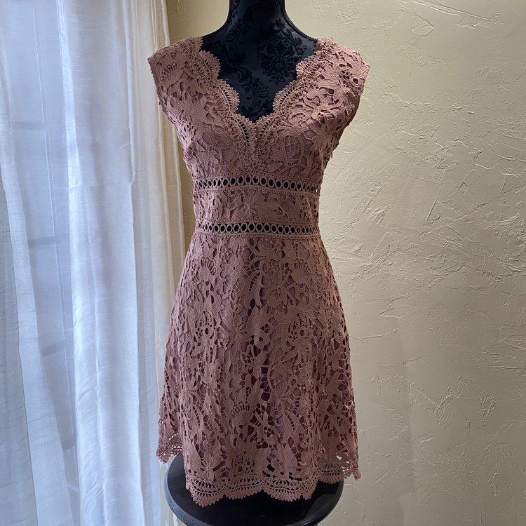 J.O.A Pink Crocheted Dress, Size L