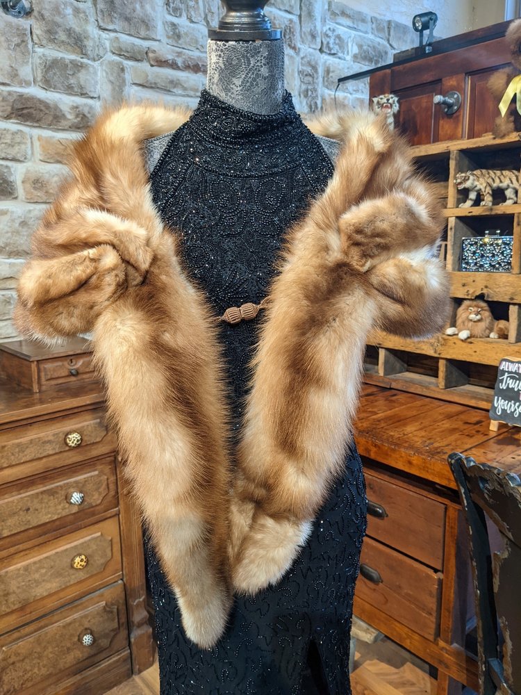 Rifkin-Feinberg Furs All Natural Stone Marten Stole, Size OS