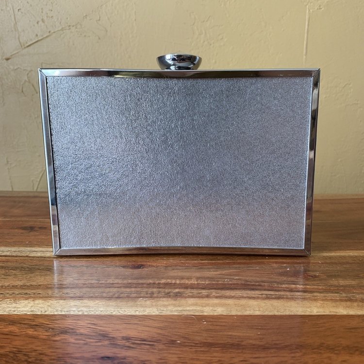 Silver Bedazzled Evening Handbag with Strap