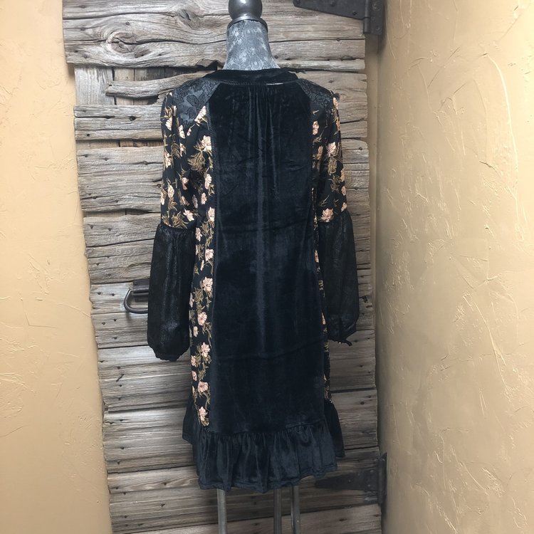 POL Velvet and Floral Dress,