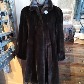 Very Dark Ranch Mink Swing coat, Medium