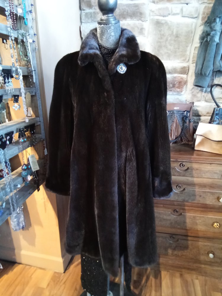 Very Dark Ranch Mink Swing coat, Medium