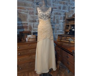 sachin and babi light blue dress Sz 6//Small Vintage Y2K Sue Wong Nude Champagne Beaded Formal Wedding Prom  Dress main image 1