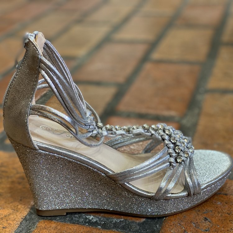 Forever Silver Glitter Wedge