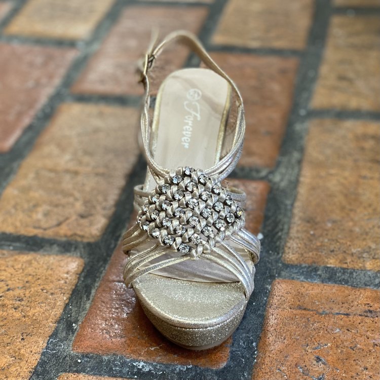 Forever Champagne Glitter Wedges