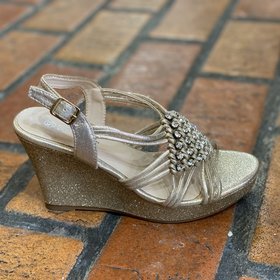 Forever Champagne Glitter Wedges