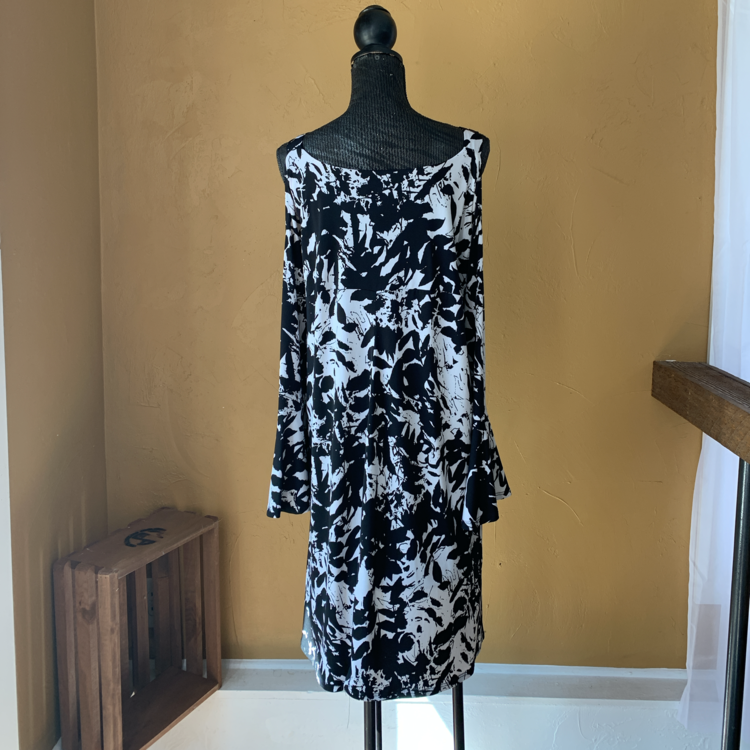 Karen Kane Black and White Cold Shoulder Dress