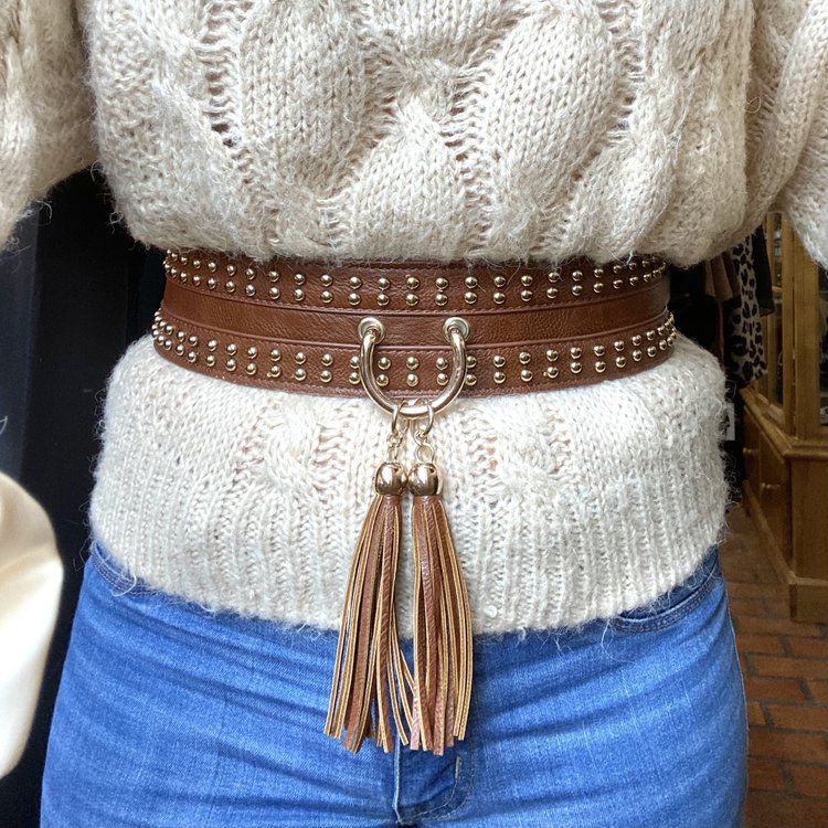 Brown Stretchy Belt, Size S