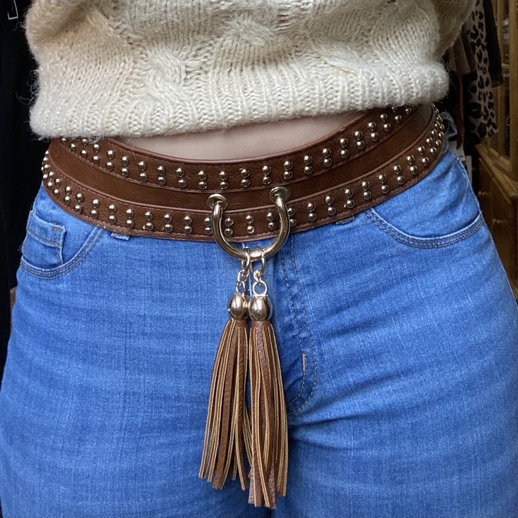 Brown Stretchy Belt, Size S