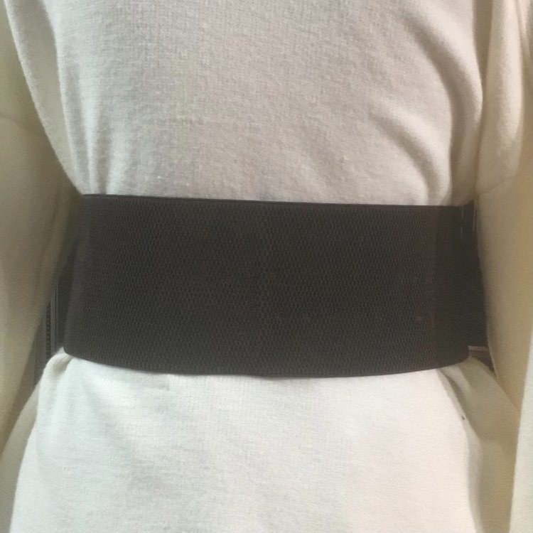 Brown Stretchy Crystal Buckle Belt