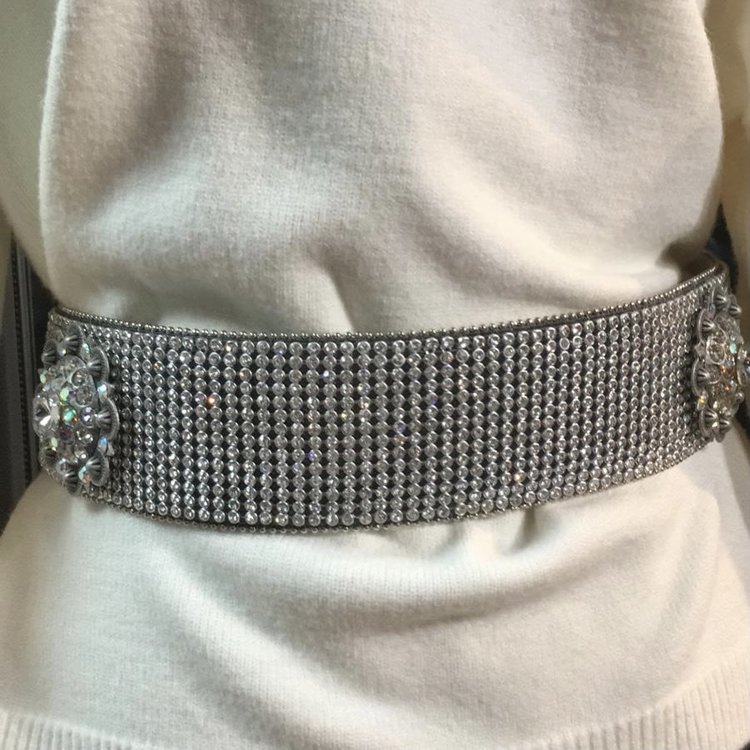 Wide Crystal Belt