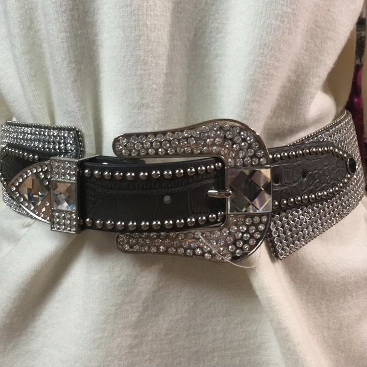 Wide Crystal Belt