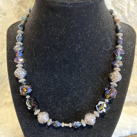 Genuine black  stone necklace