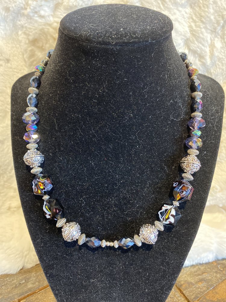 Genuine black  stone necklace