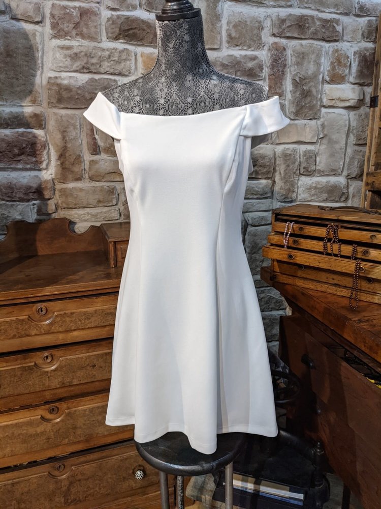 Teeze Me White Off-Shoulder A-Line Dress