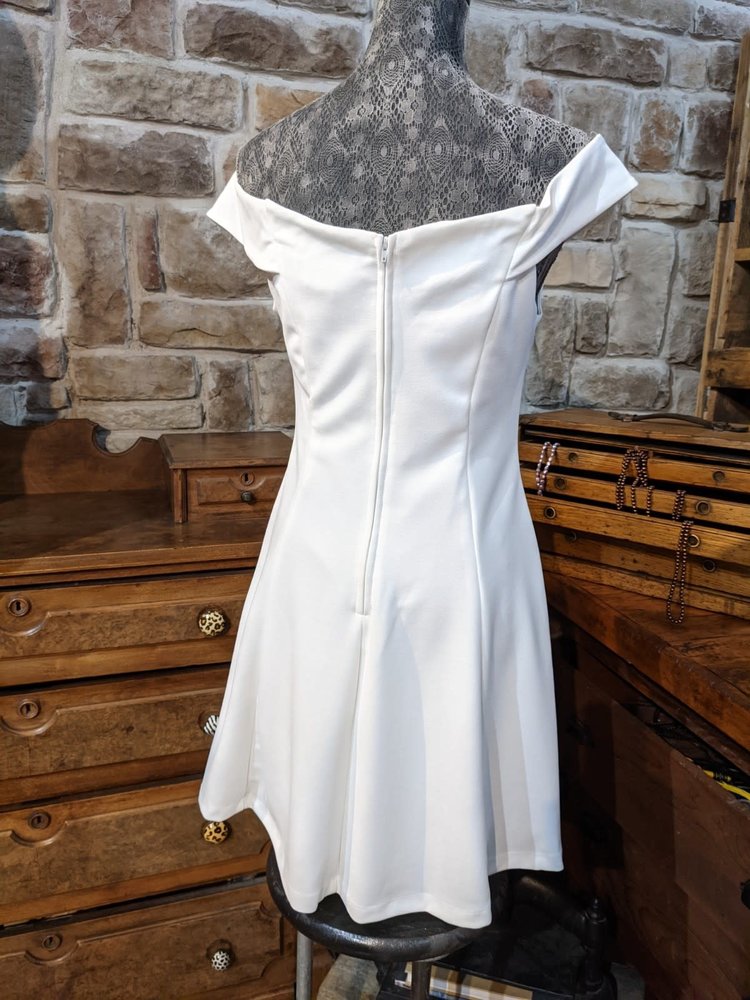 Teeze Me White Off-Shoulder A-Line Dress