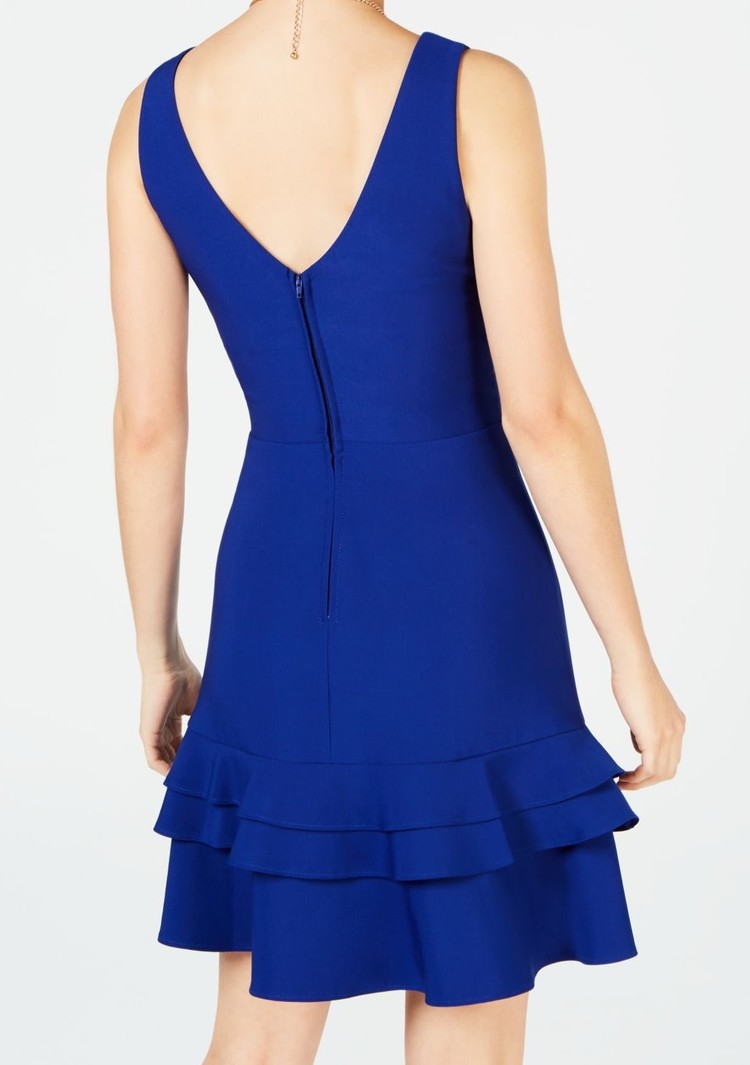 Teeze Me Cobalt Blue V-Neck Dress