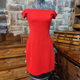 Teeze Me Red Off-Shoulder Sheath Dress, Size 11/12