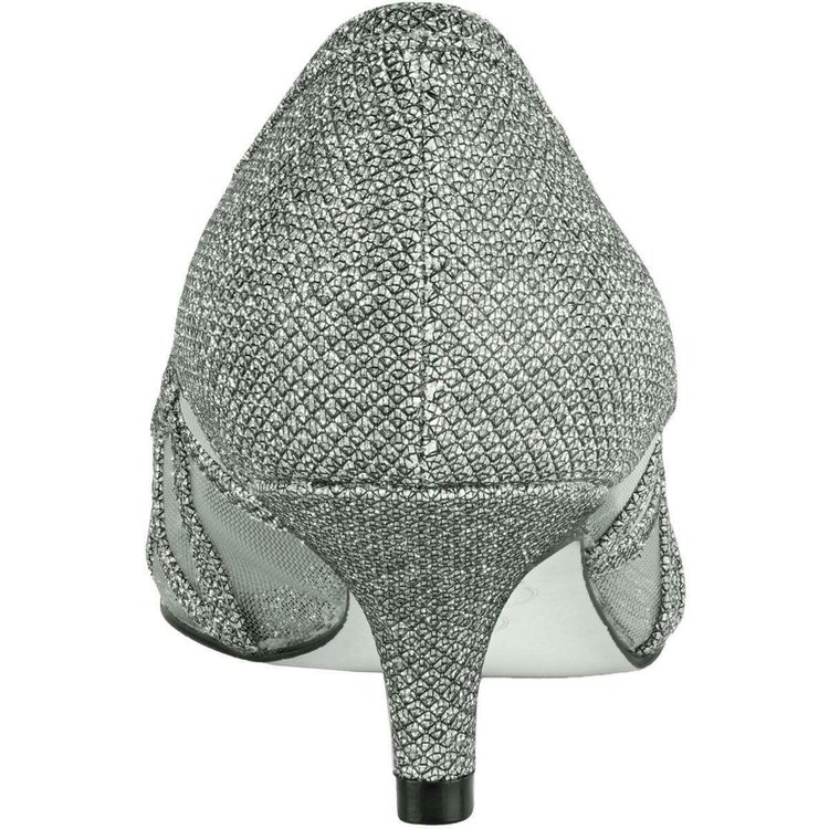 Adrianna Papell Silver Dress Kitten Heels, Size 7.5M