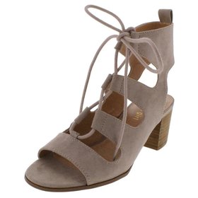 Steve Madden Taupe Lace-Up Heeled Sandals